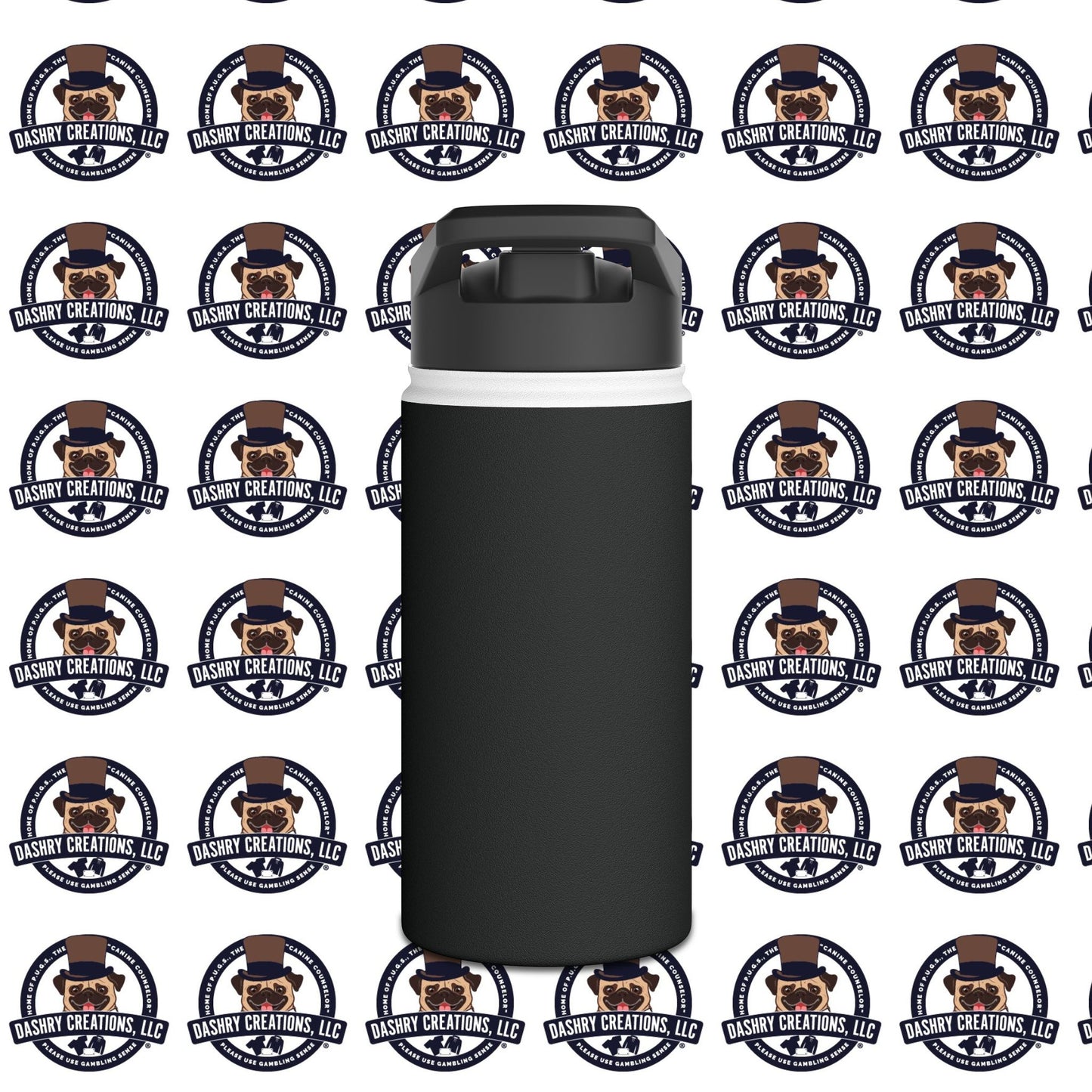 Slots “Everybody’s Got A System” Tan & White Backwards Baseball Cap Stainless Steel Water Bottle, Standard Lid