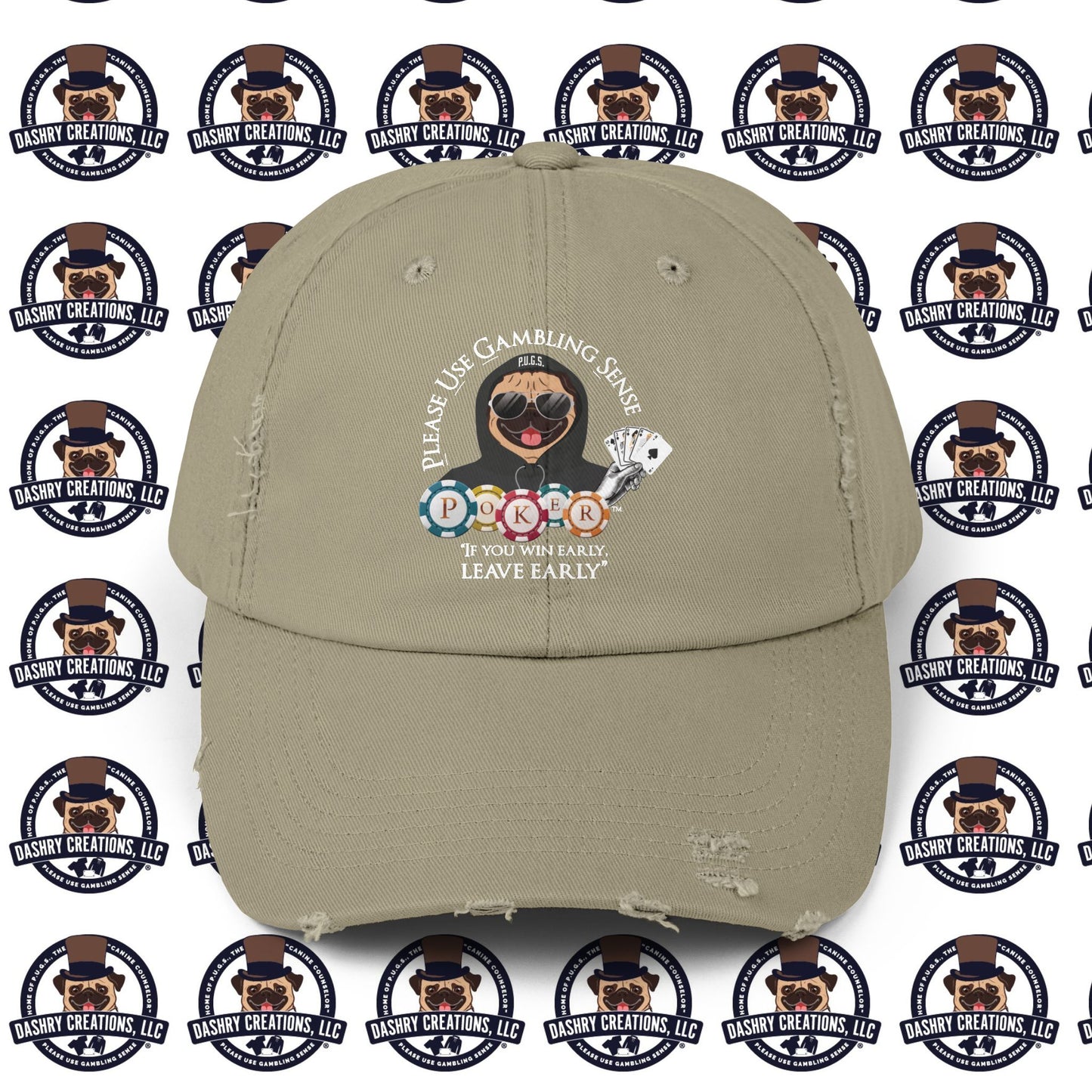 Poker “Win Early Leave” Early Black Hoodie Unisex Distressed Cap