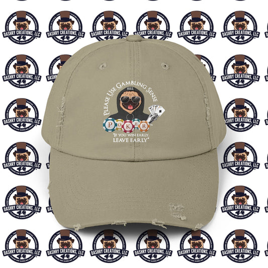 Poker “Win Early Leave” Early Black Hoodie Unisex Distressed Cap