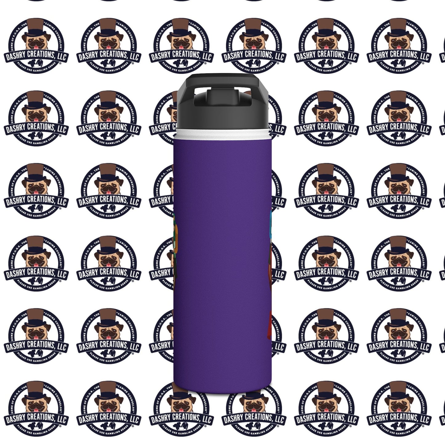 Horse Racing “Portfolio Diversification” White with Blue Band Men’s Fedora Hat Stainless Steel Water Bottle, Standard Lid