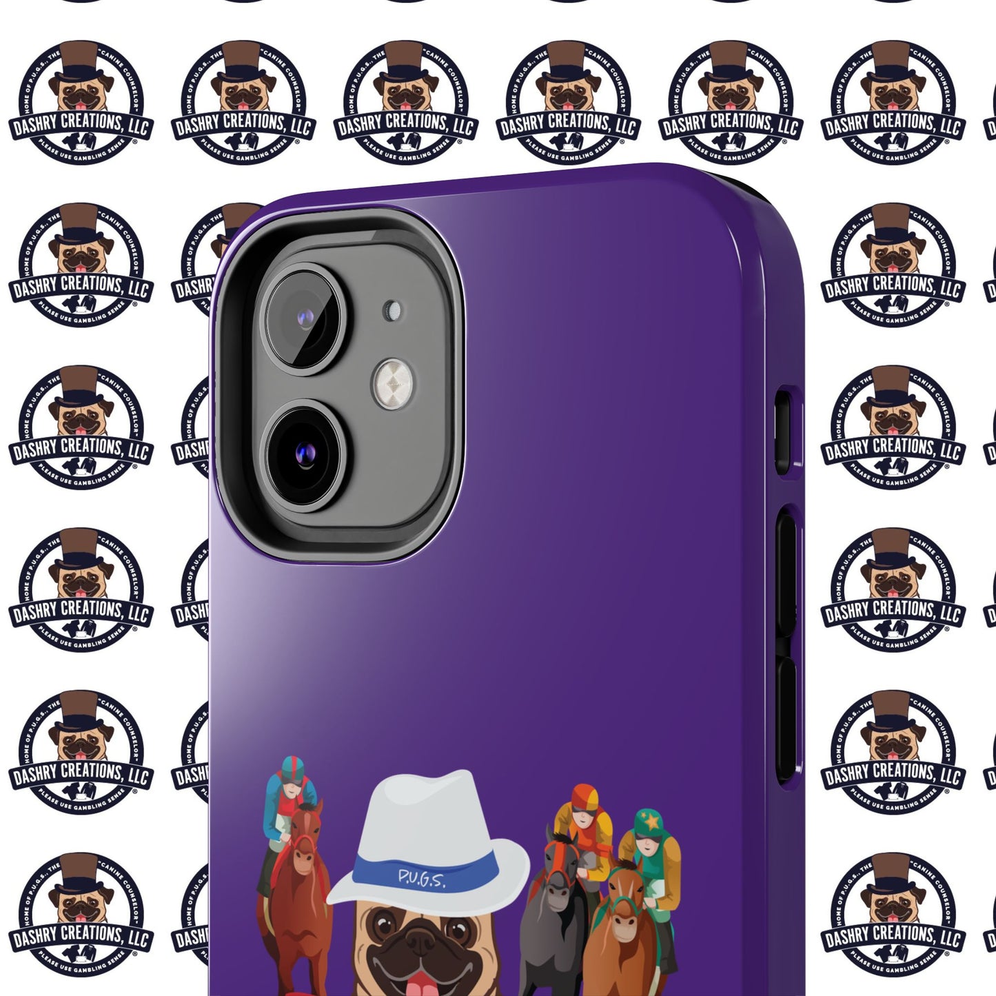 Horse Racing “Portfolio Diversification” White with Blue Band Men’s Fedora Hat Tough Phone Cases