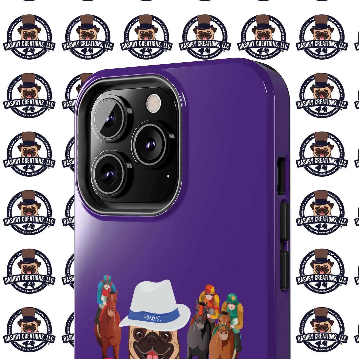 Horse Racing “Portfolio Diversification” White with Blue Band Men’s Fedora Hat Tough Phone Cases