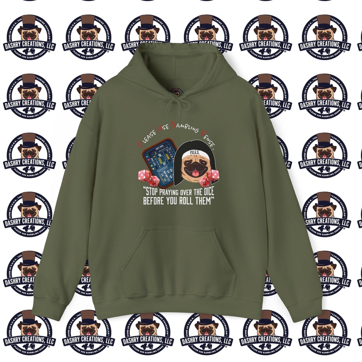 Craps “Praying Over Dice” Nun’s Veil Unisex Heavy Blend™ Hooded Sweatshirt
