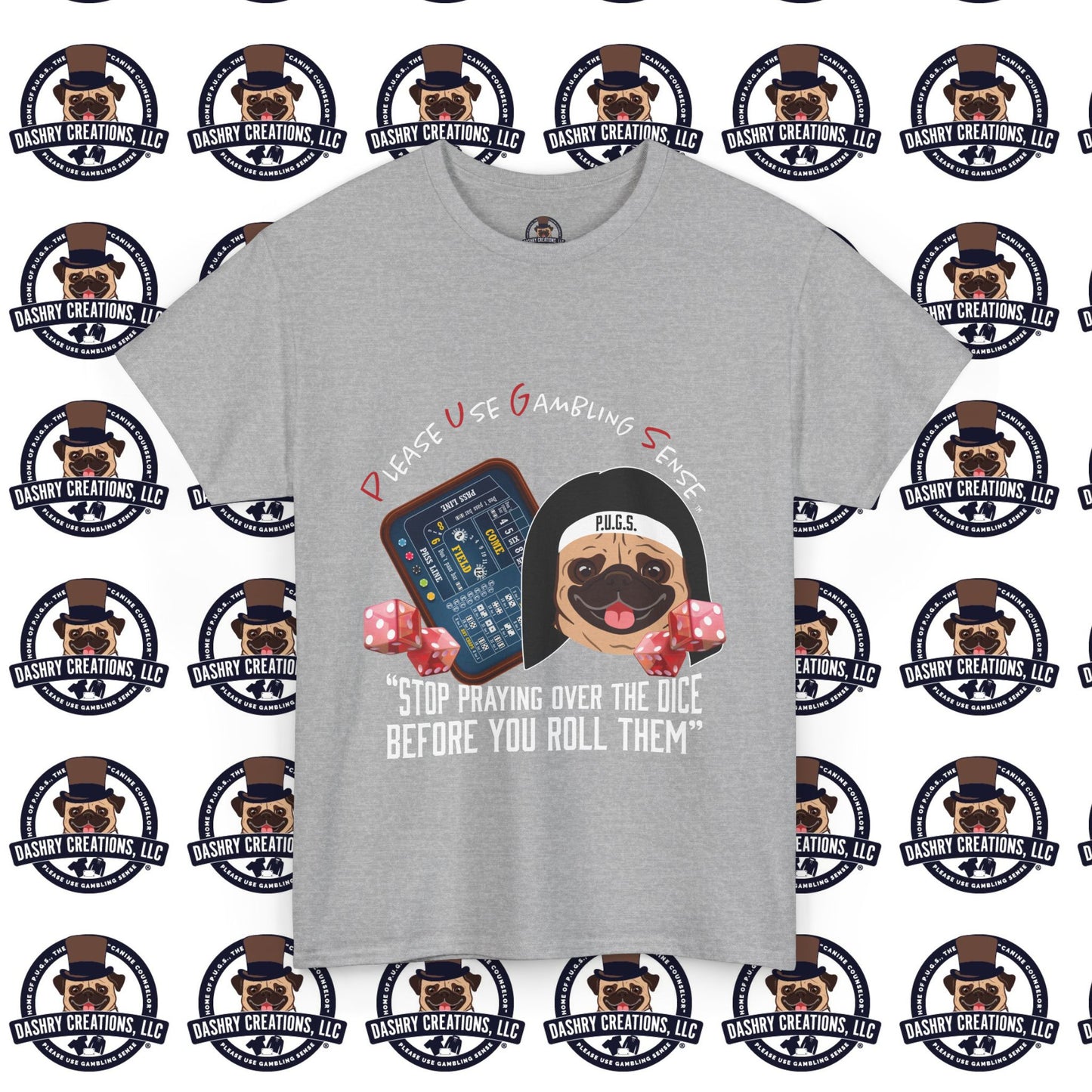 Craps “Praying Over Dice” Nun’s Veil Unisex Heavy Cotton Tee