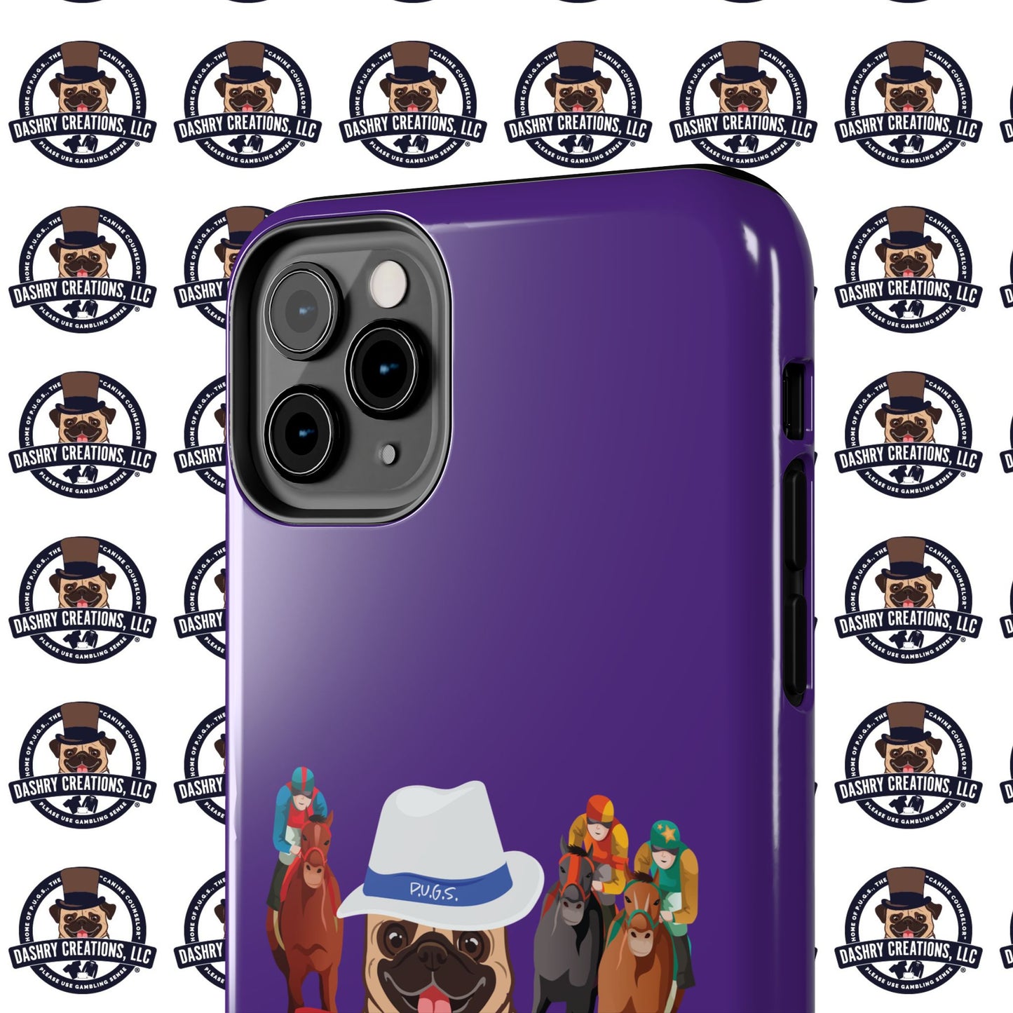 Horse Racing “Portfolio Diversification” White with Blue Band Men’s Fedora Hat Tough Phone Cases