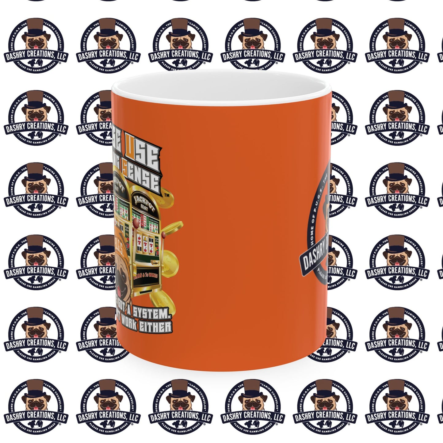 Slots “Everybody’s Got A System” Orange Wool Cap Ceramic Mug, (11oz, 15oz)