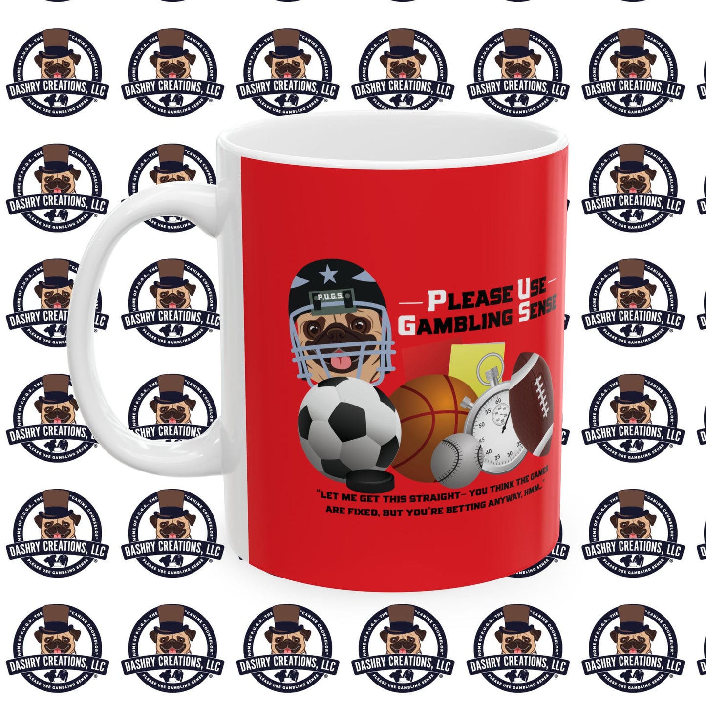 Sports Betting “Games Are Fixed” Helmet Ceramic Mug, (11oz, 15oz)