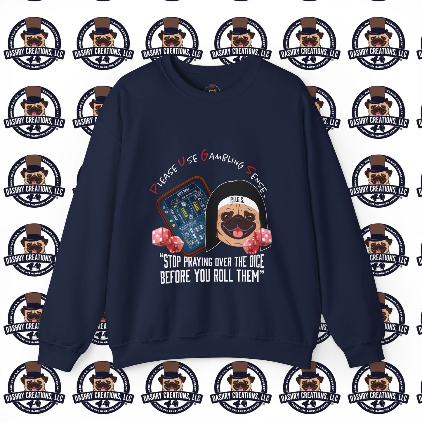 Craps “Praying Over Dice” Nun’s Veil Unisex Heavy Blend™ Crewneck Sweatshirt