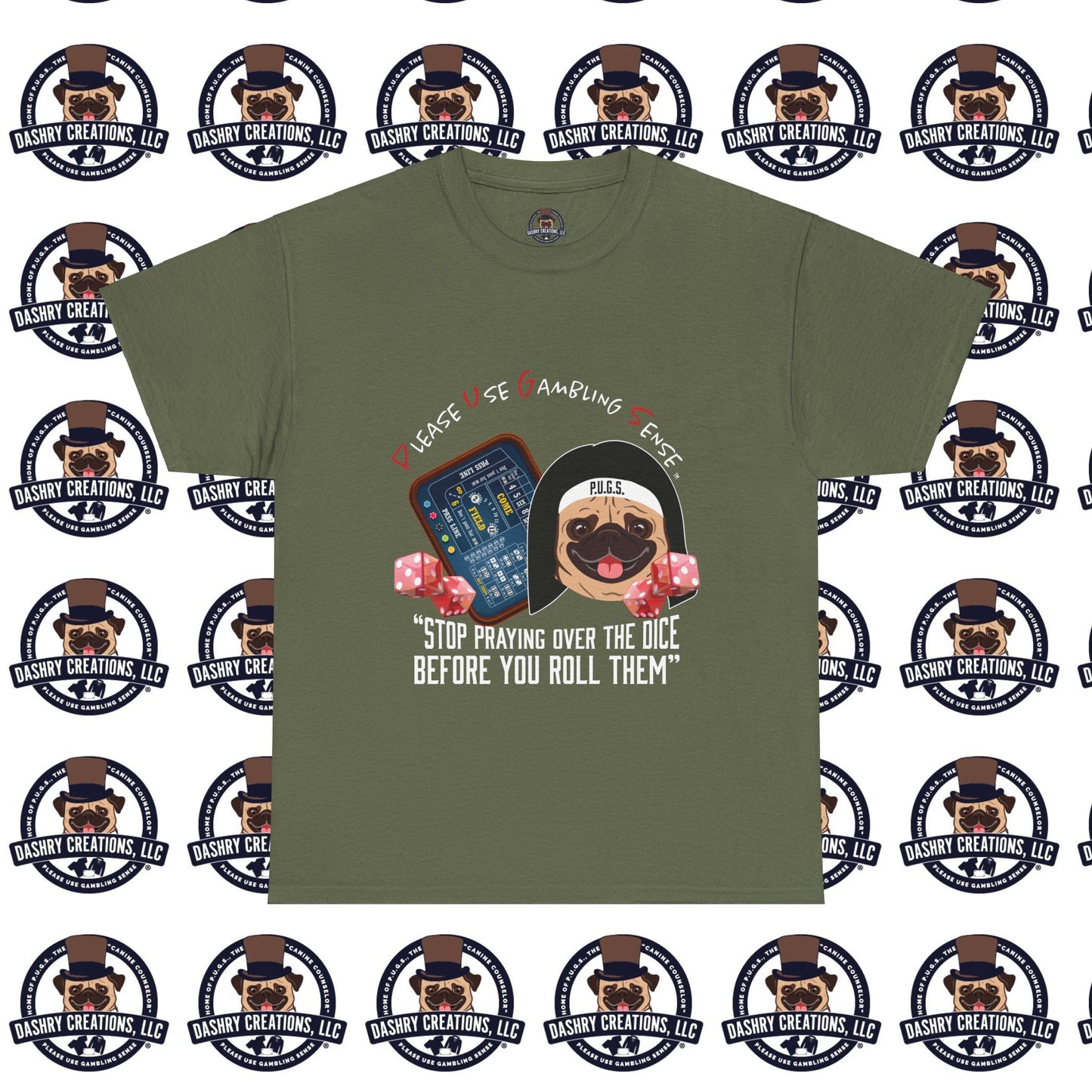 Craps “Praying Over Dice” Nun’s Veil Unisex Heavy Cotton Tee