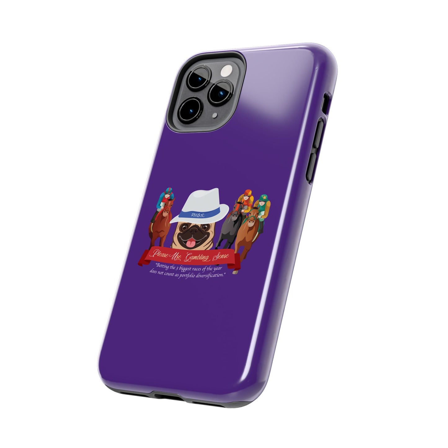 Horse Racing “Portfolio Diversification” White with Blue Band Men’s Fedora Hat Tough Phone Cases