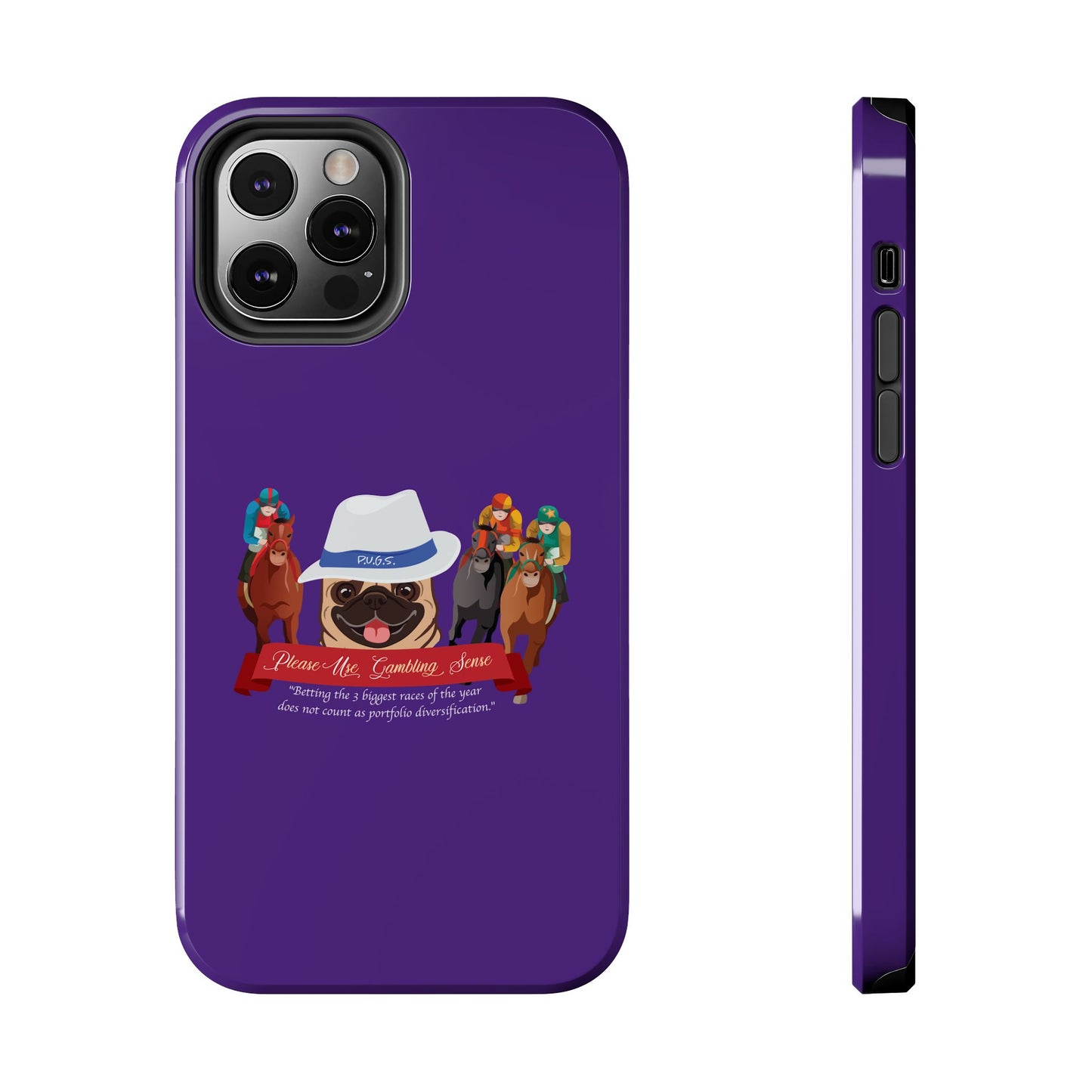 Horse Racing “Portfolio Diversification” White with Blue Band Men’s Fedora Hat Tough Phone Cases