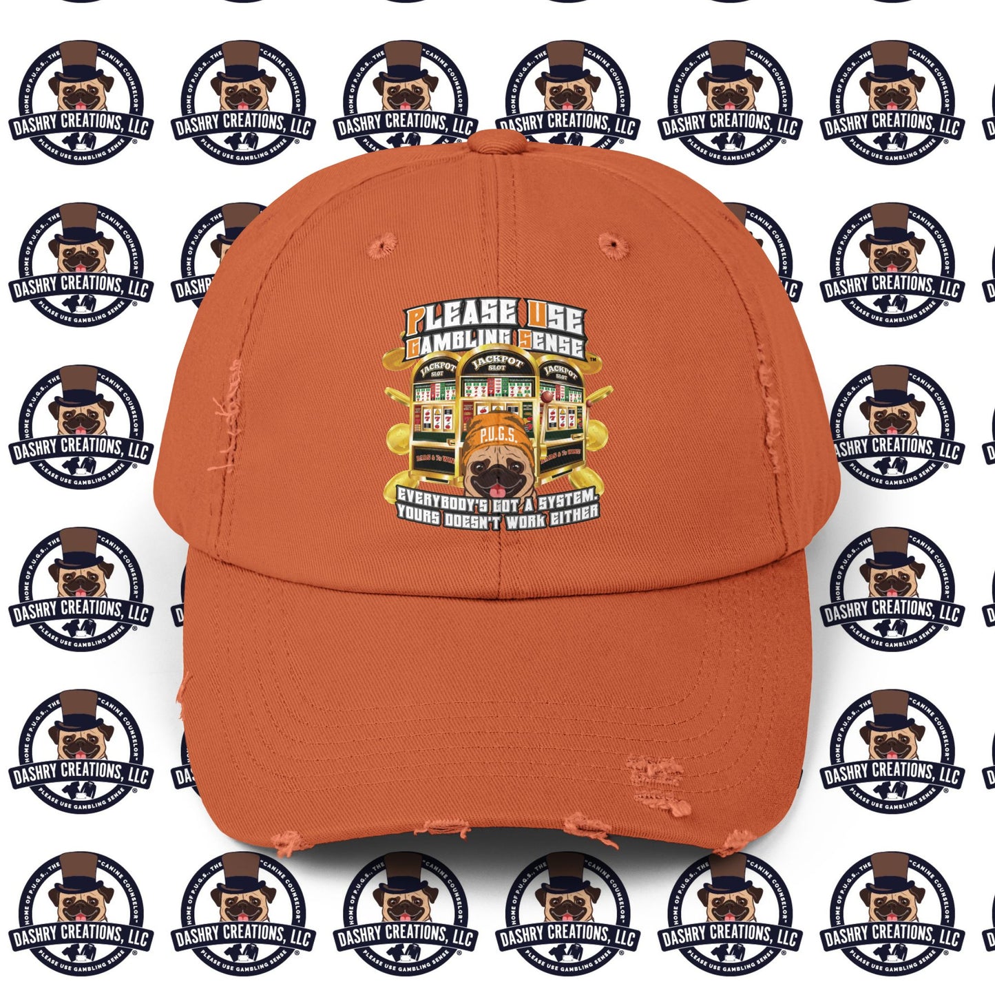 Slots “Everybody’s Got A System” Orange Wool Cap Unisex Distressed Cap