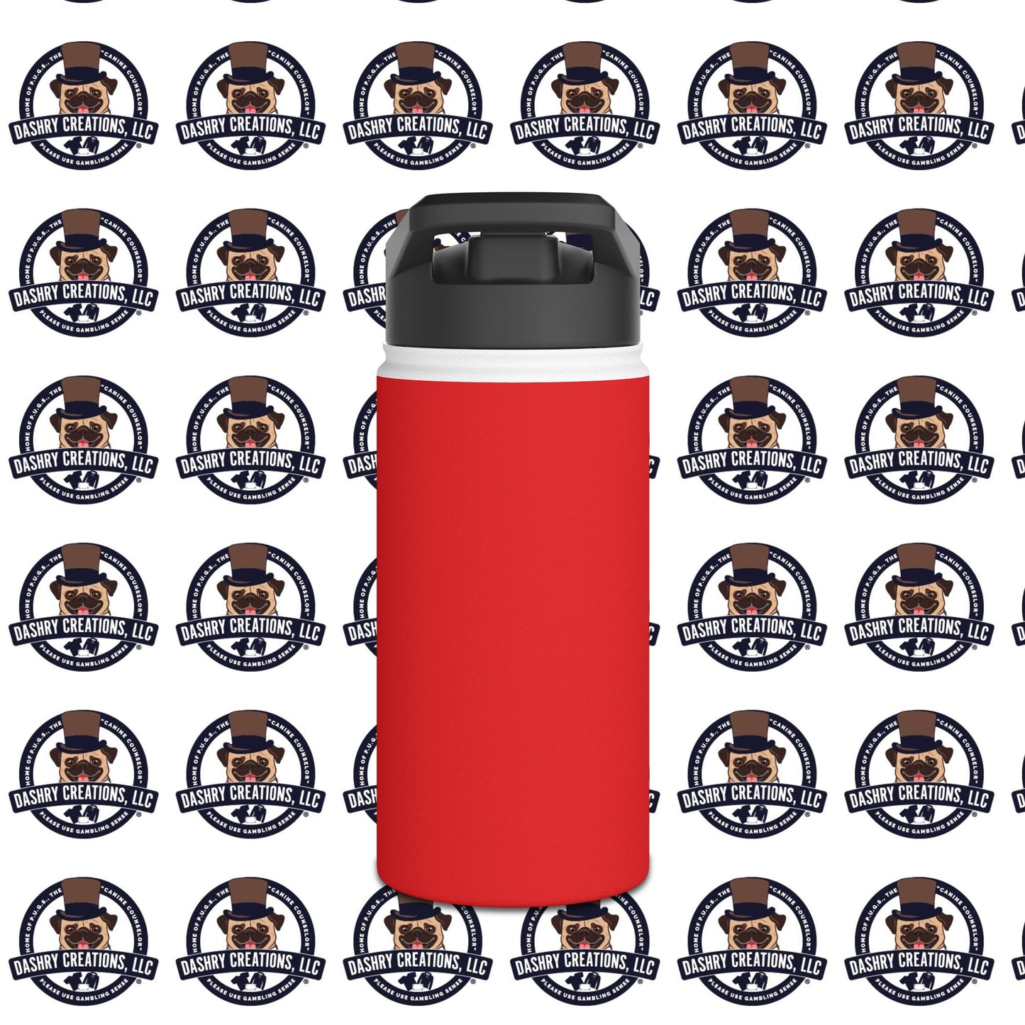 Poker “Win Early Leave” Early Black Hoodie Stainless Steel Water Bottle, Standard Lid