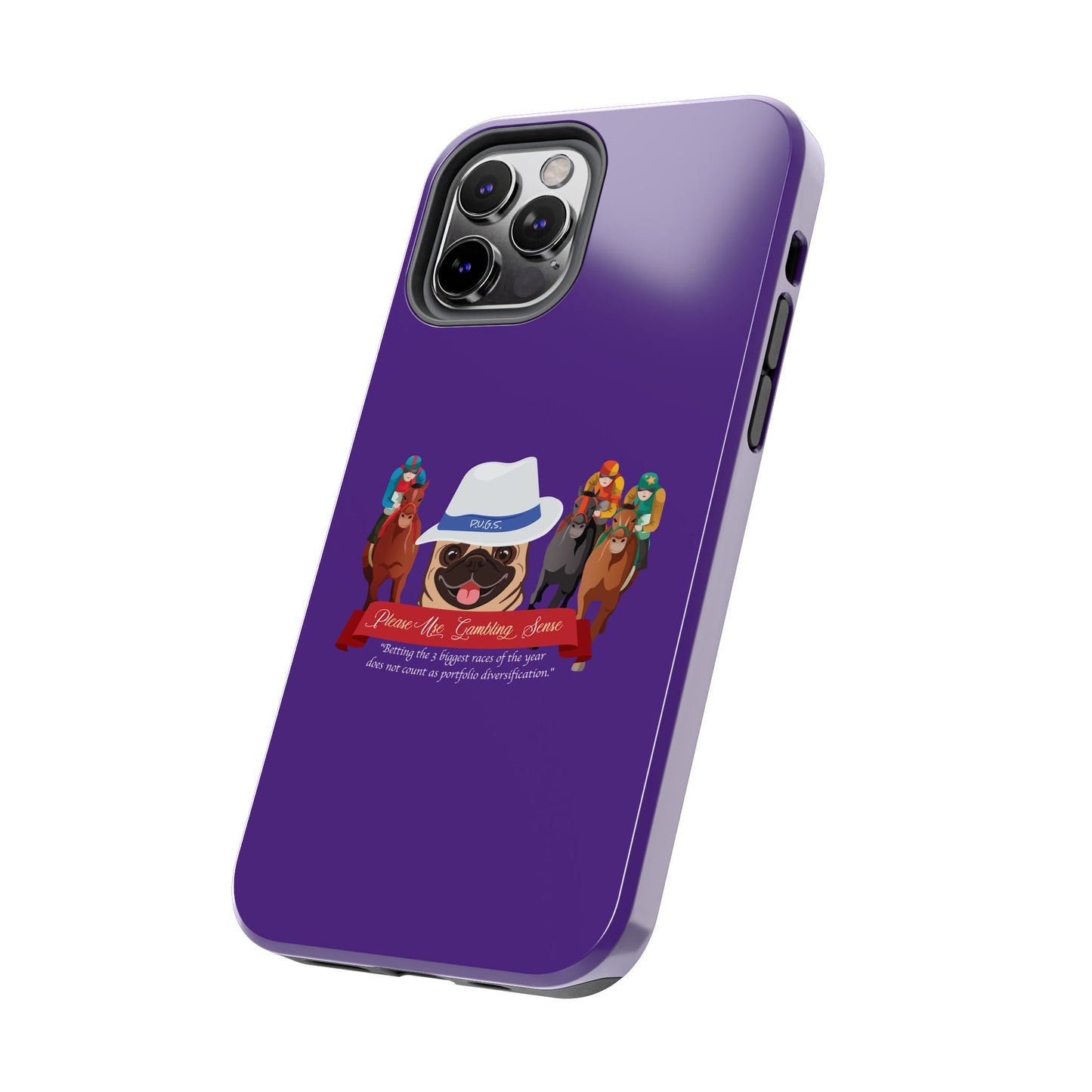 Horse Racing “Portfolio Diversification” White with Blue Band Men’s Fedora Hat Tough Phone Cases