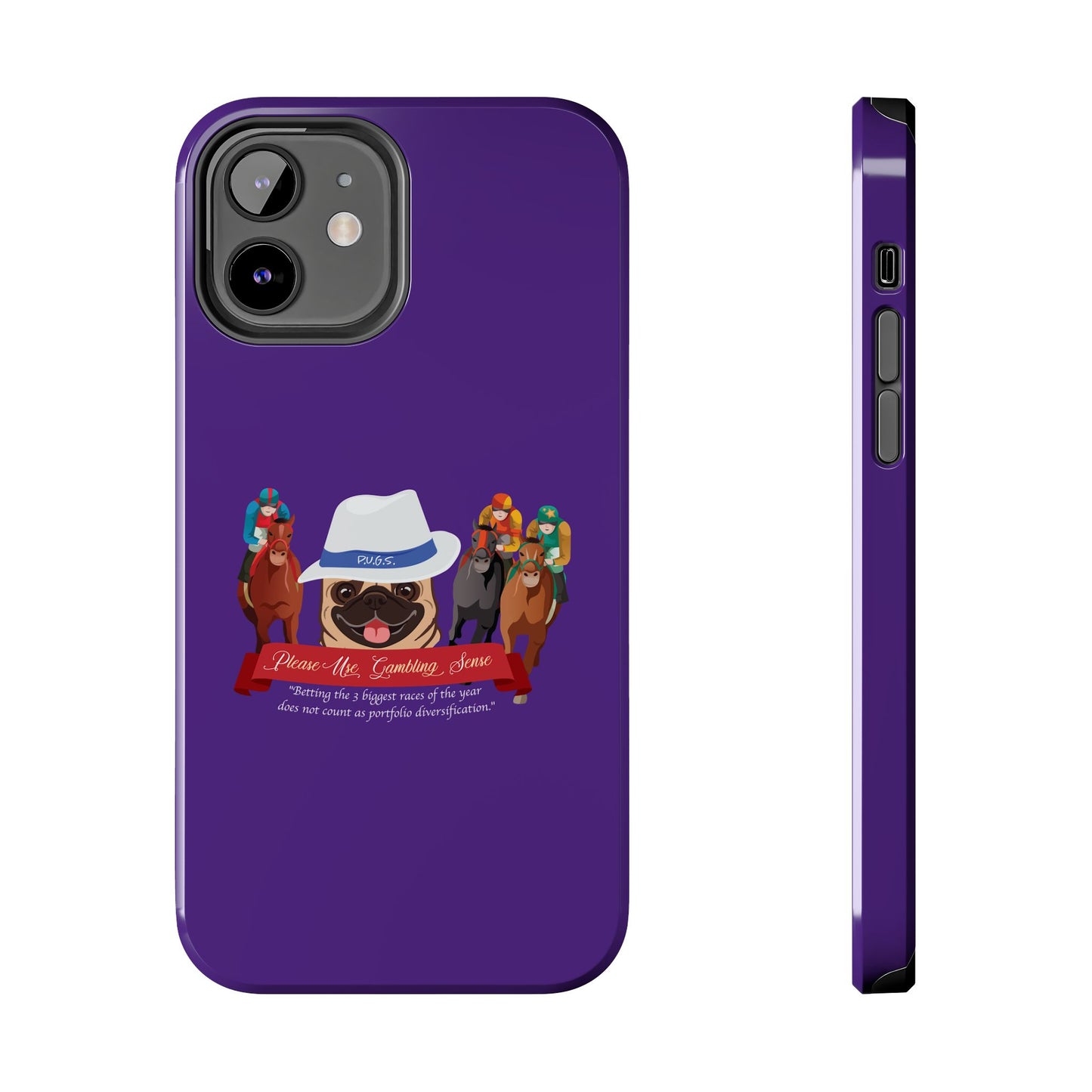 Horse Racing “Portfolio Diversification” White with Blue Band Men’s Fedora Hat Tough Phone Cases