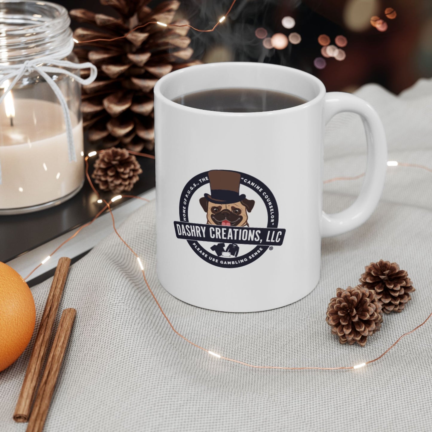 Slots “Everybody’s Got A System” Tan & White Backwards Baseball Cap Ceramic Mug, (11oz, 15oz)