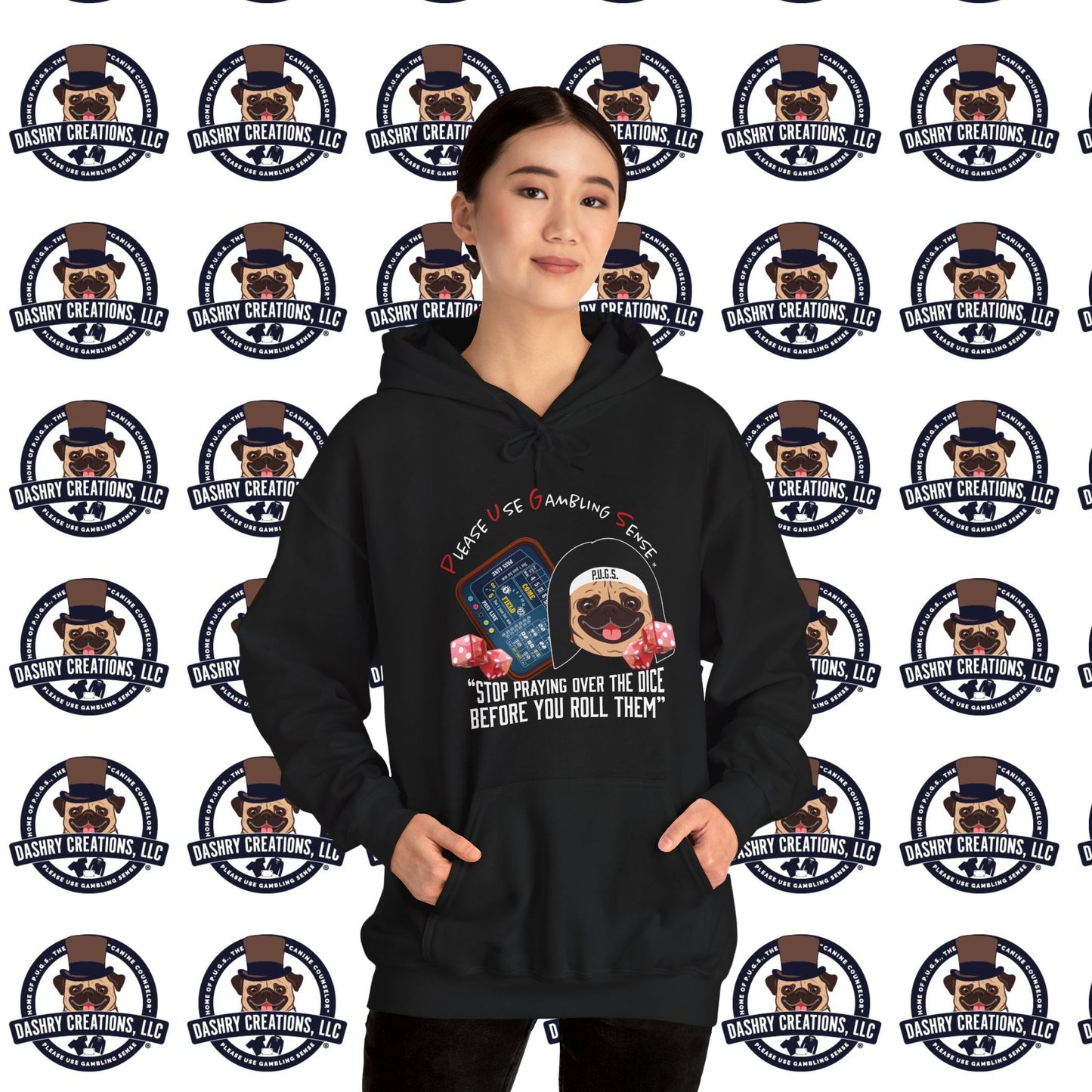 Craps “Praying Over Dice” Nun’s Veil Unisex Heavy Blend™ Hooded Sweatshirt