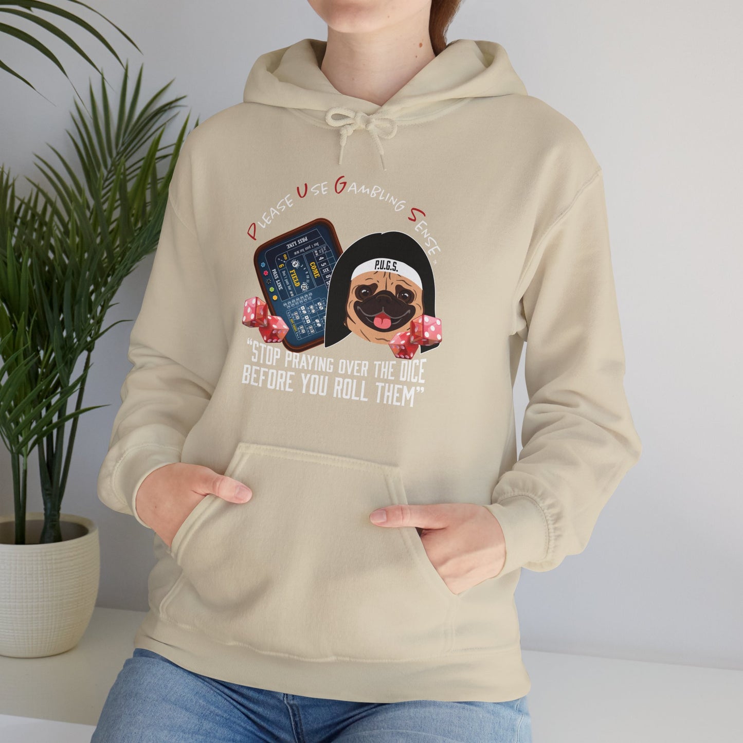 Craps “Praying Over Dice” Nun’s Veil Unisex Heavy Blend™ Hooded Sweatshirt