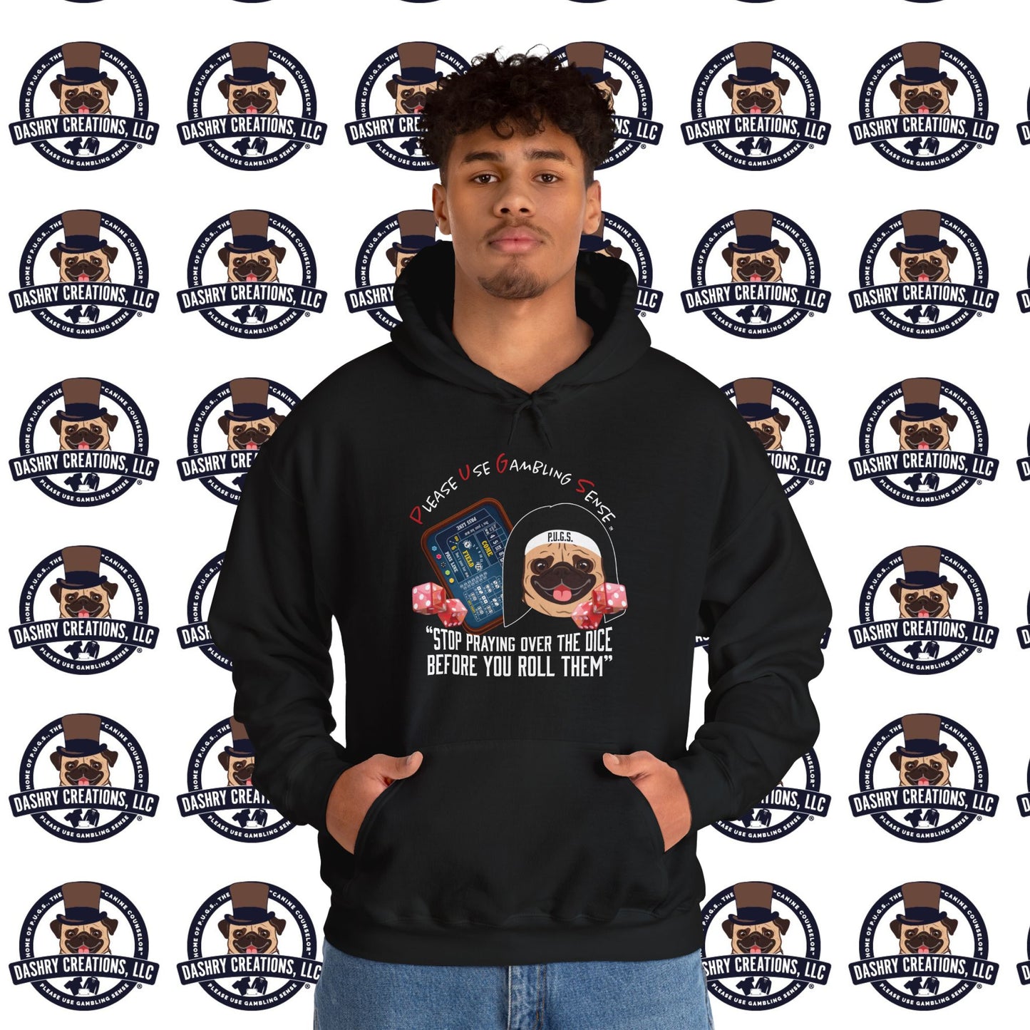 Craps “Praying Over Dice” Nun’s Veil Unisex Heavy Blend™ Hooded Sweatshirt