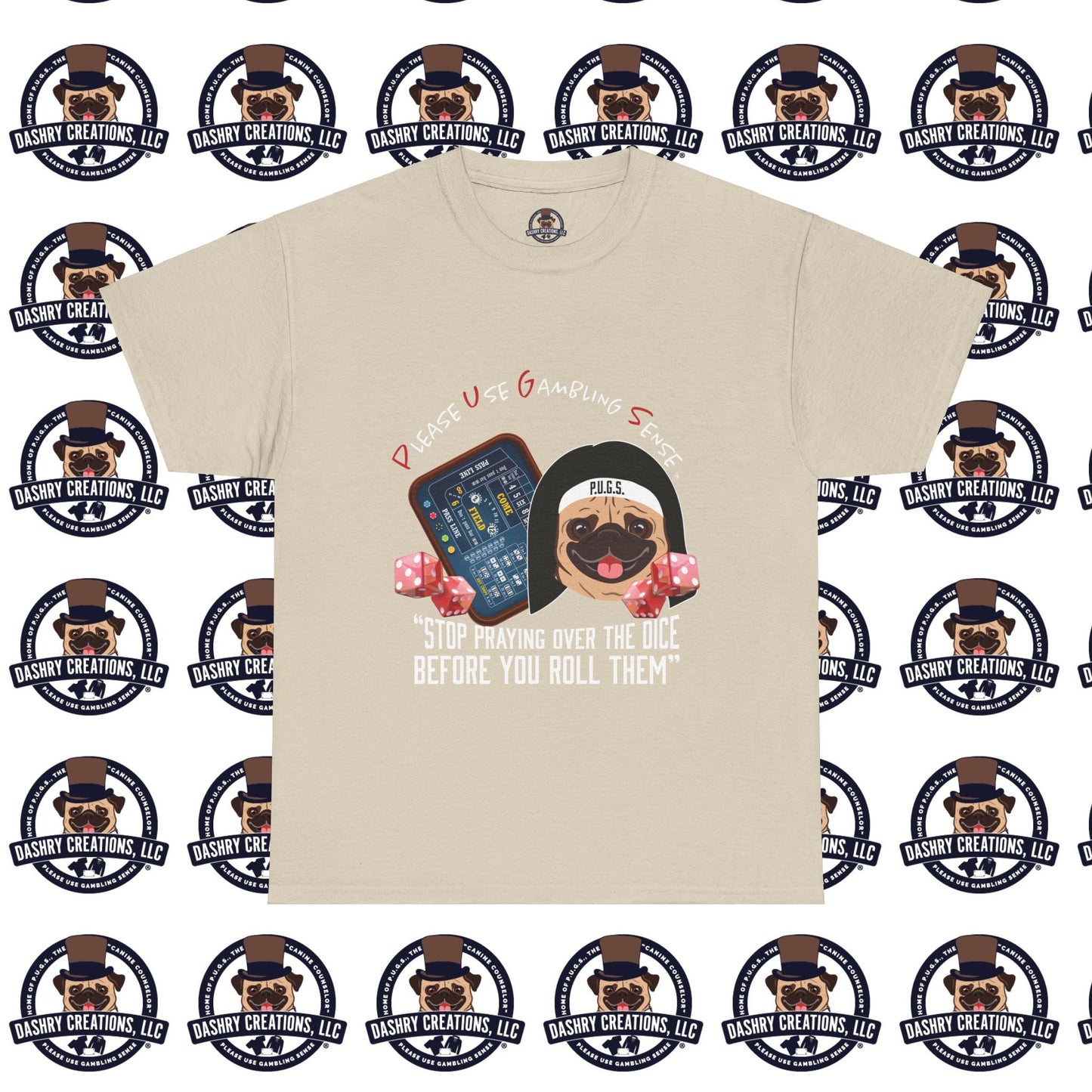 Craps “Praying Over Dice” Nun’s Veil Unisex Heavy Cotton Tee