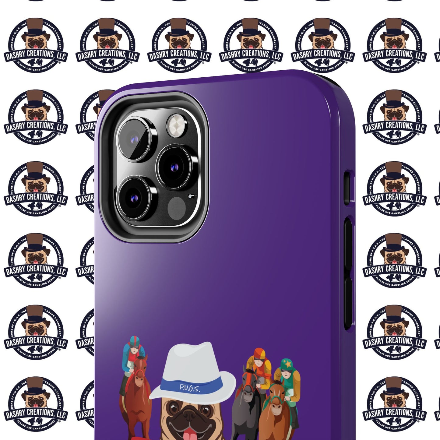 Horse Racing “Portfolio Diversification” White with Blue Band Men’s Fedora Hat Tough Phone Cases