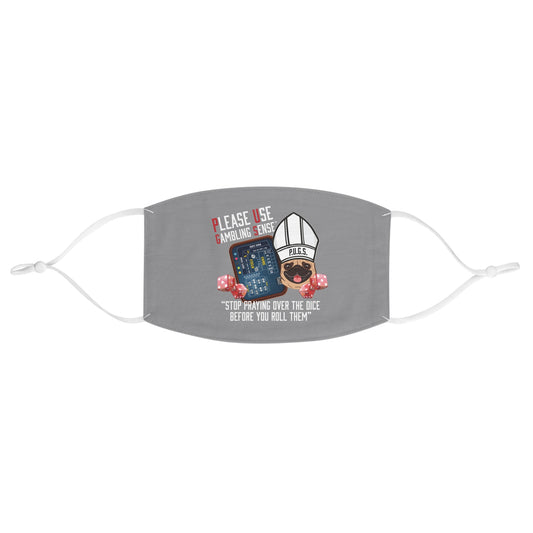Craps “Praying Over Dice” Bishop’s Mitre Hat Fabric Face Mask