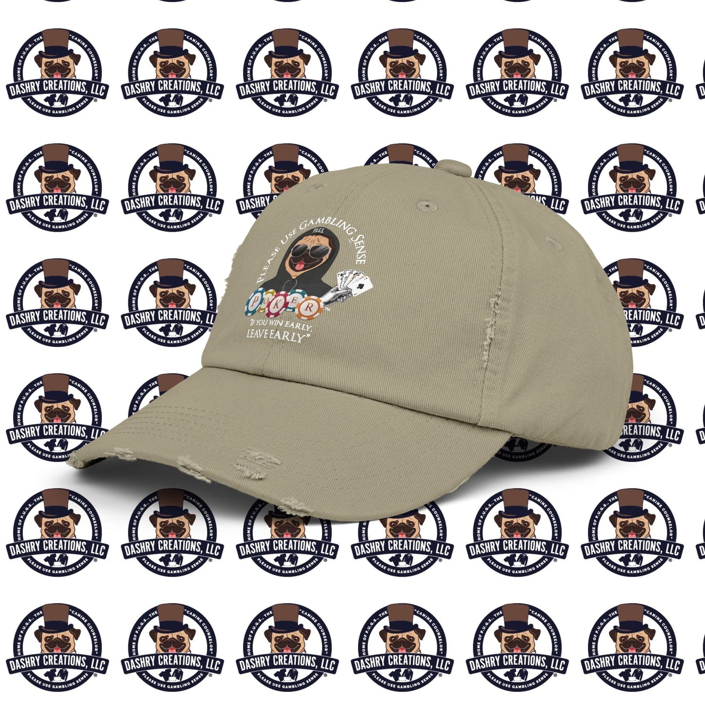 Poker “Win Early Leave” Early Black Hoodie Unisex Distressed Cap