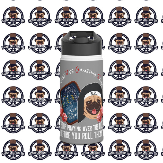Craps “Praying Over Dice” Nun’s Veil Stainless Steel Water Bottle, Standard Lid