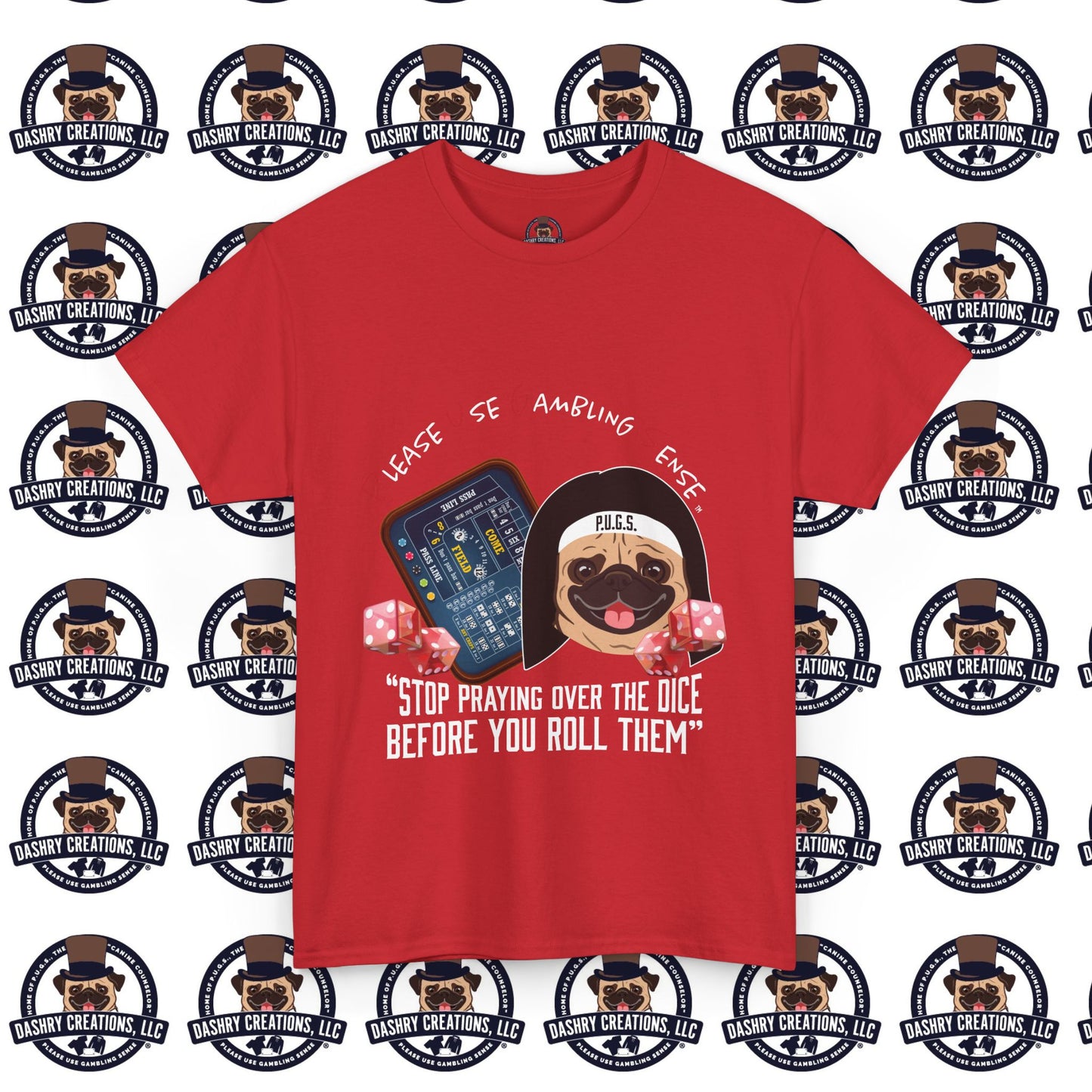 Craps “Praying Over Dice” Nun’s Veil Unisex Heavy Cotton Tee