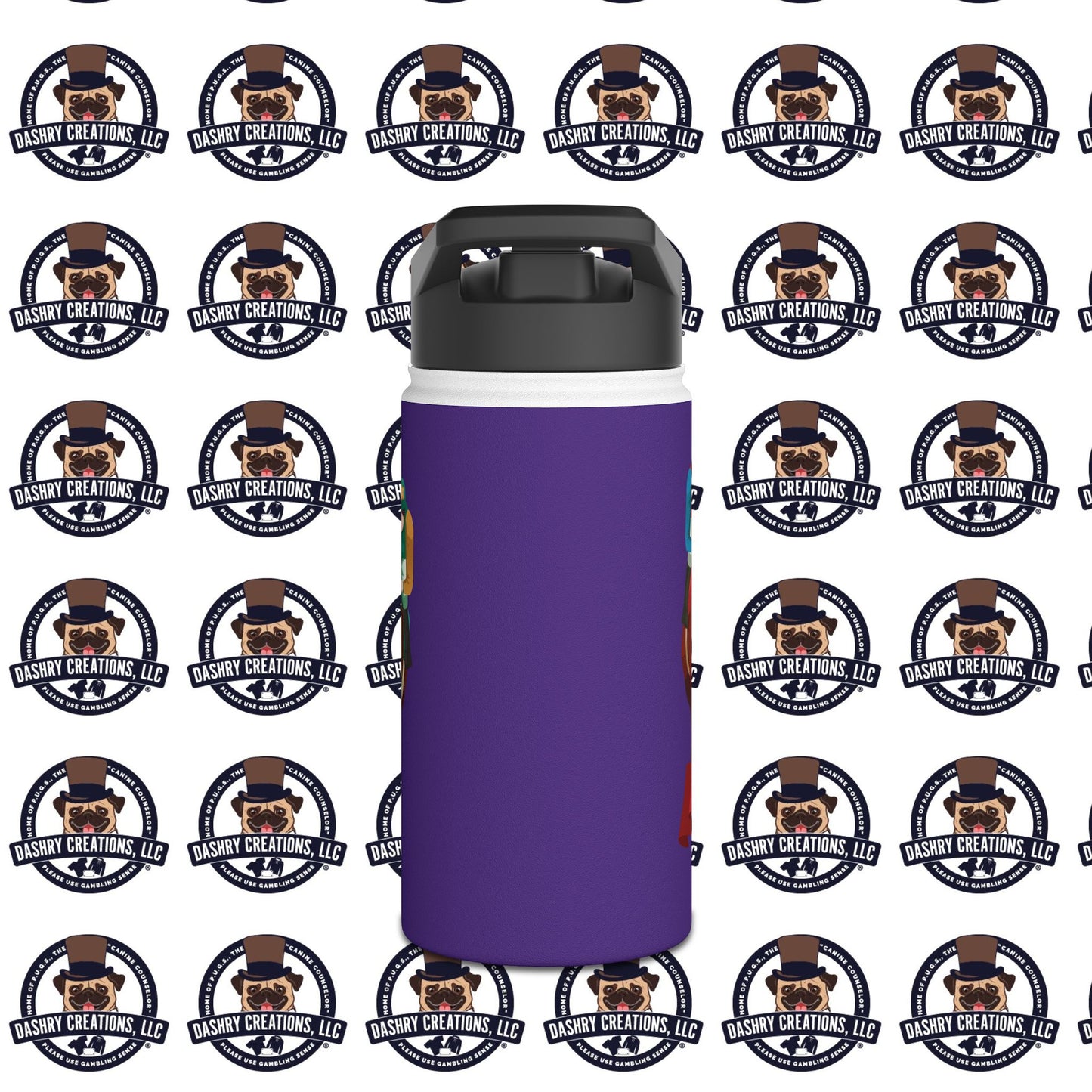 Horse Racing “Portfolio Diversification” White with Blue Band Men’s Fedora Hat Stainless Steel Water Bottle, Standard Lid