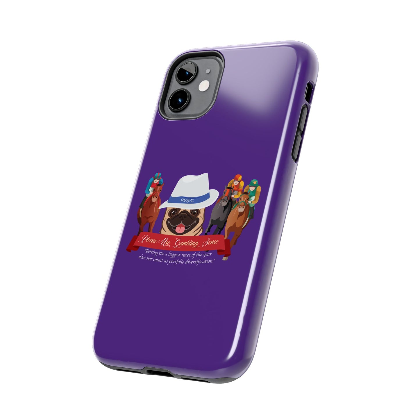 Horse Racing “Portfolio Diversification” White with Blue Band Men’s Fedora Hat Tough Phone Cases