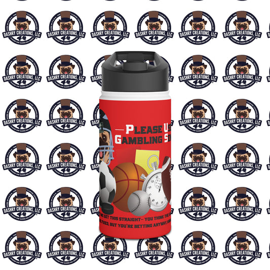 Sports Betting “Games Are Fixed” Helmet Stainless Steel Water Bottle, Standard Lid