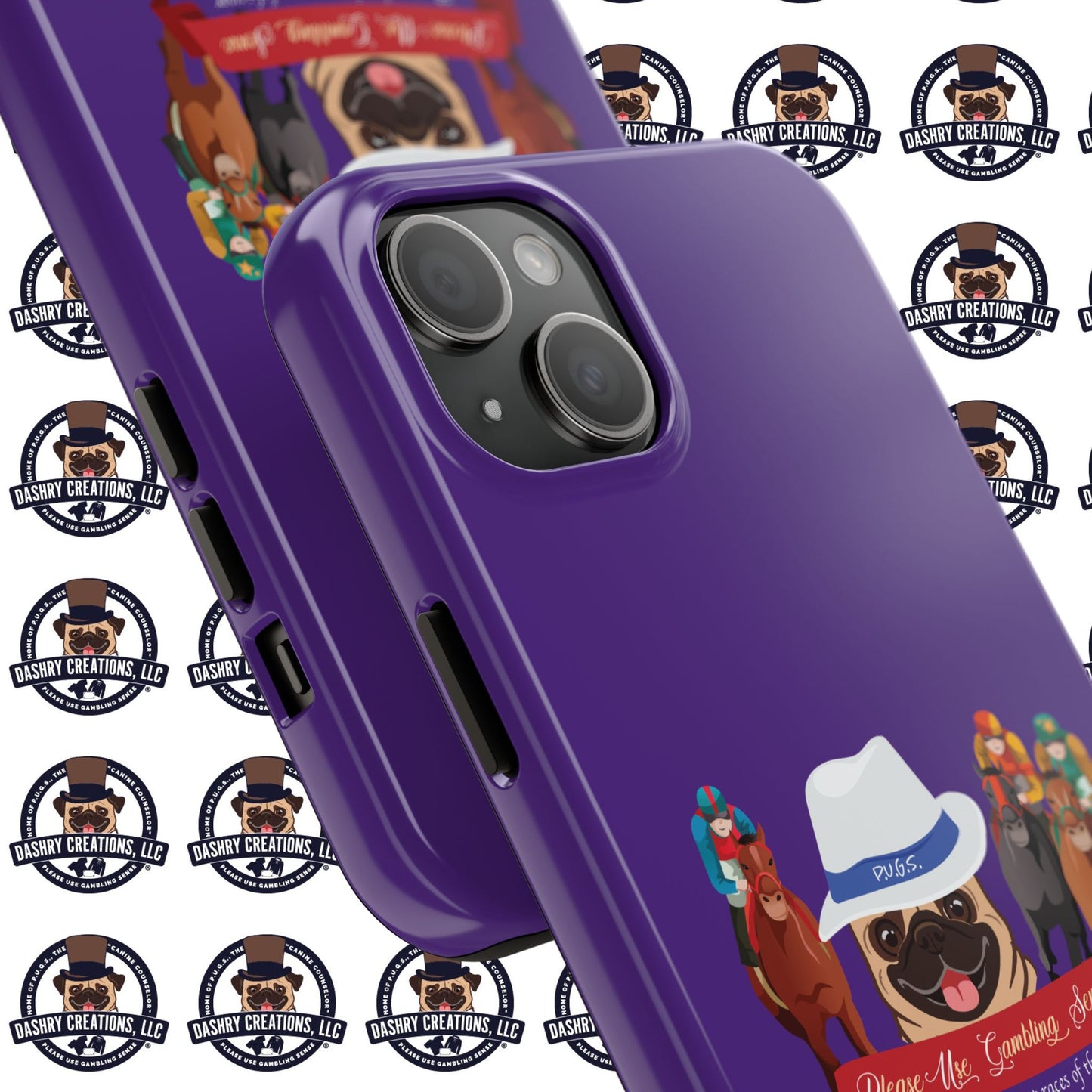 Horse Racing “Portfolio Diversification” White with Blue Band Men’s Fedora Hat Tough Phone Cases